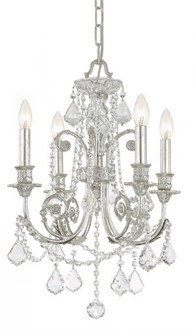 Regis 4 Light Swarovski Strass Crystal Olde Silver Chandelier (205|5114-OS-CL-S)