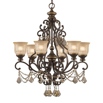 Norwalk 6 Light Golden Teak Hand Cut Crystal Bronze Umber Chandelier (205|7516-BU-GT-MWP)