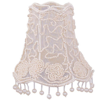 Crystorama 5'' Pearl Beaded Shade w/ Dangling Pearls Cream Mini Shade (205|2SH)