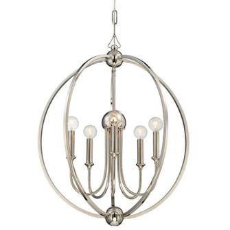 Libby Langdon for Crystorama Sylvan 5 Light Polished Nickel Chandelier (205|2247-PN_NOSHADE)