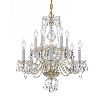 Traditional Crystal 10 Light Clear Crystal Polished Brass Chandelier (205|5080-PB-CL-MWP)