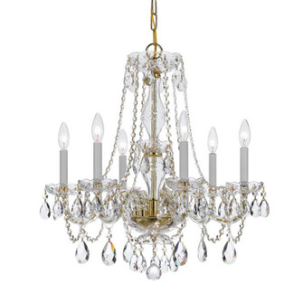 Traditional Crystal 6 Light Crystal Polished Brass Chandelier (205|5086-PB-CL-MWP)