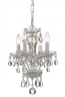 Traditional Crystal 4 Light Wet White Mini Chandelier (205|5534-WW-CL-S)