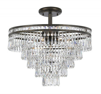 Mercer 7 Light Hand Cut Crystal English Bronze Semi Flush Mount (205|5264-EB-CL-MWP_CEILING)