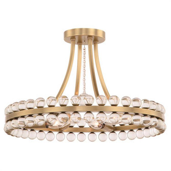 Clover 4 Light Aged Brass Semi Flush Mount (205|CLO-8894-AG)