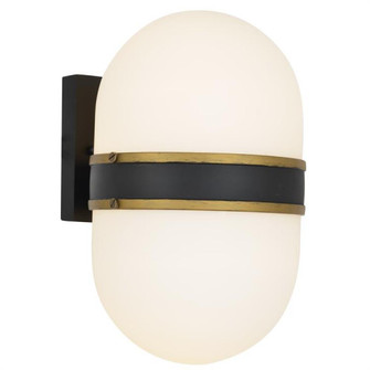 Brian Patrick Flynn for Crystorama Capsule 2 Light Matte Black + Textured Gold Outdoor Sconce (205|CAP-8504-MK-TG)