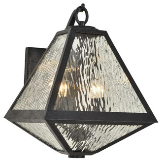 Brian Patrick Flynn Glacier 2 Light Black Charcoal Outdoor Sconce (205|GLA-9722-WT-BC)