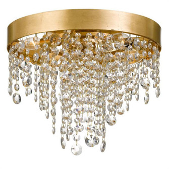 Winham 4 Light Antique Gold Crystal Flush Mount (205|WIN-613-GA-CL-MWP)