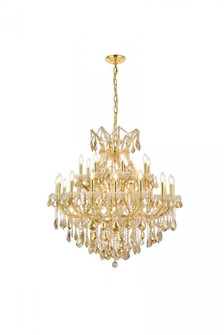 Maria Theresa 24 light Gold Chandelier Golden Teak (Smoky) Royal Cut Crystal (758|2800D36G-GT/RC)