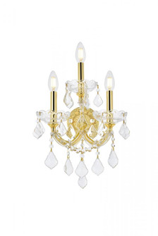 Maria Theresa 3 light Gold Wall Sconce Clear Royal Cut Crystal (758|2800W3G/RC)