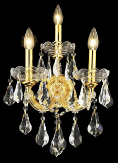 Maria Theresa 3 light Gold Wall Sconce Clear Royal Cut Crystal (758|2801W3G/RC)