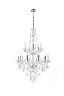 Verona 15 light Chrome Chandelier Golden Teak (Smoky) Royal Cut Crystal (758|V7815G33C-GT/RC)