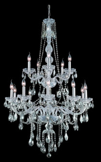 Verona 15 light Chrome Chandelier Golden Teak (Smoky) Royal Cut Crystal (758|7915G33C-GT/RC)