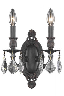 Rosalia 2 light Dark Bronze Wall Sconce Clear Royal Cut Crystal (758|9202W9DB/RC)