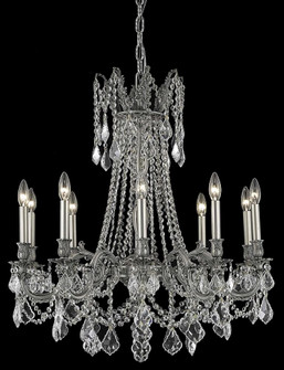 Rosalia 10 light Pewter Chandelier Clear Royal Cut Crystal (758|9210D28PW/RC)