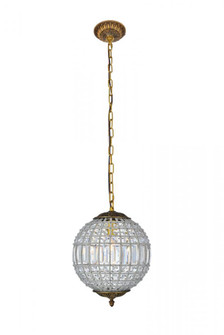 Olivia 1 light French Gold Pendant Clear Royal Cut Crystal (758|1205D12FG/RC)