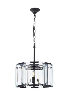 Monaco 4 Light Flat Black (Matte) Pendant Clear Glass Crystal (758|1211D17FB)