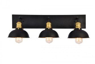 Anders Collection Wall Sconce D27 H8.3 Lt:3 Black and Brass Finish (758|LD8004W27BK)