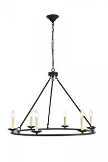 Maine Collection Chandelier D32.4 H23.25 Lt:6 Black Finish (758|LD6010D32BK)