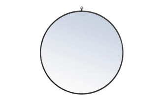 Metal frame Round Mirror with decorative hook 36 inch Black finish (758|MR4061BK)