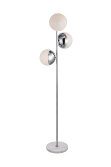 Eclipse 3 Lights Chrome Floor Lamp with Frosted White Glass (758|LD6160C)