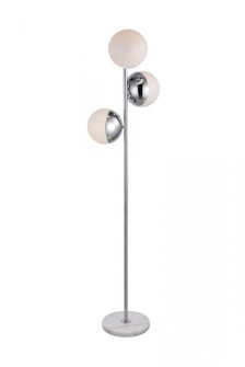 Eclipse 3 Lights Chrome Floor Lamp With Frosted White Glass (758|LD6160C)
