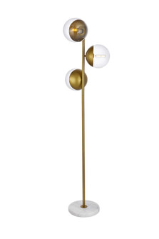 Eclipse 3 Lights Brass Floor Lamp with Clear Glass (758|LD6163BR)