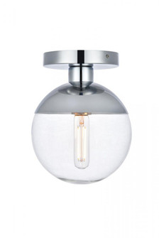 Eclipse 1 Light Chrome Flush Mount With Clear Glass (758|LD6053C)