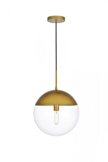 Eclipse 1 Light Brass Pendant With Clear Glass (758|LD6049BR)