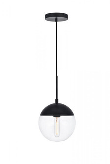 Eclipse 1 Light Black Pendant With Clear Glass (758|LD6027BK)
