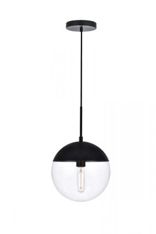 Eclipse 1 Light Black Pendant With Clear Glass (758|LD6033BK)