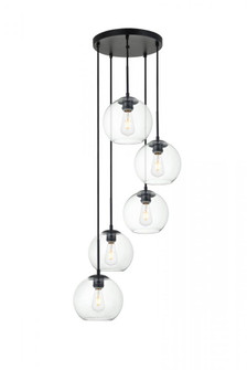 Baxter 5 Lights Black Pendant With Clear Glass (758|LD2226BK)