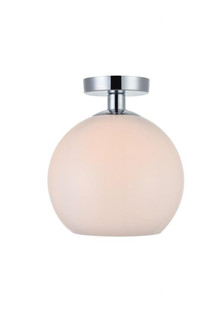 Baxter 1 Light Chrome Flush Mount With Frosted White Glass (758|LD2211C)