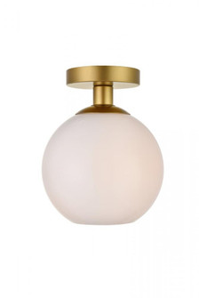 Baxter 1 Light Brass Flush Mount With Frosted White Glass (758|LD2205BR)