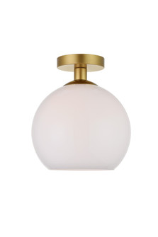 Baxter 1 Light Brass Flush Mount with Frosted White Glass (758|LD2211BR)