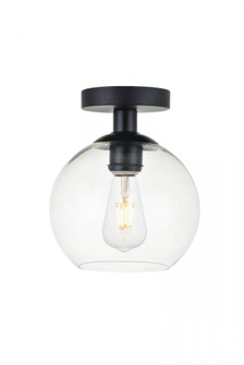 Baxter 1 Light Black Flush Mount With Clear Glass (758|LD2204BK)