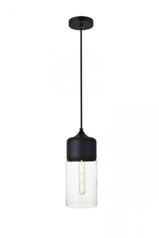 Ashwell 1 Light Black Pendant With Clear Glass (758|LD2240BK)