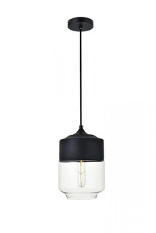 Ashwell 1 Light Black Pendant With Clear Glass (758|LD2241BK)