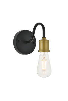 Serif 1 Light Brass and Black Wall Sconce (758|LD4028W5BRB)