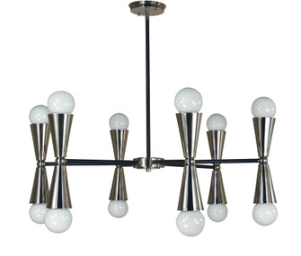 12-Light Brushed Nickel/Matte Black Equinox Chandelier (84|3036 BN/MBLACK)