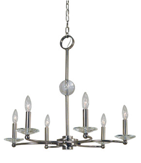 6-Light Polished Nickel Pirouette Chandelier (84|3106 PN)