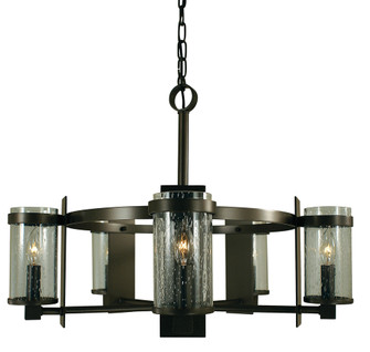 5-Light Antique Brass/Frosted Glass Hammersmith Chandelier (84|4435 AB/F)