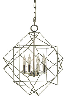 4-Light Mahogany Bronze/Antique Brass Etoile Chandelier (84|4704 MB/AB)