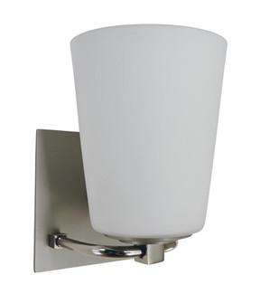 1-Light Satin Pewter/Polished Nickel/White Glass Mercer Bath Sconce (84|4851 SP/PN/WH)