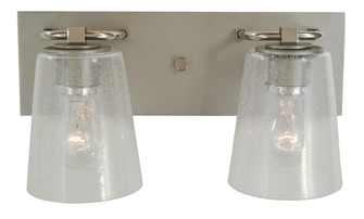 2-Light Satin Pewter/Polished Nickel/Clear Seedy Glass Mercer Bath Sconce (84|4852 SP/PN/CS)