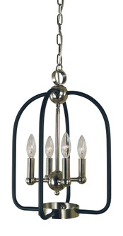 4-Light Antique Brass/Matte Black Boulevard Chandelier (84|4934 AB/MBLACK)