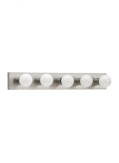 Center Stage traditional 5-light indoor dimmable bath vanity wall sconce in brushed stainless silver (38|4735-98)