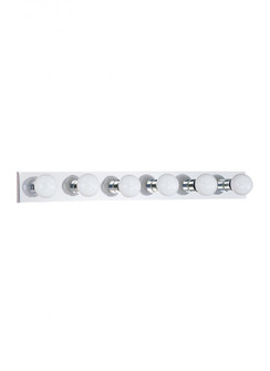 Center Stage traditional 6-light indoor dimmable bath vanity wall sconce in chrome silver finish (38|4739-05)
