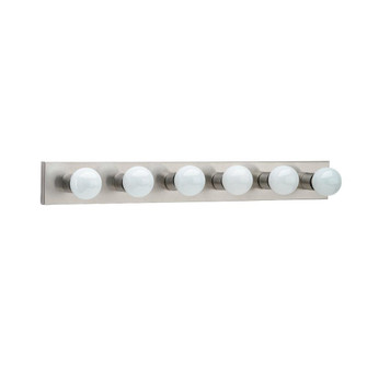 Center Stage traditional 6-light indoor dimmable bath vanity wall sconce in brushed stainless silver (38|4739-98)