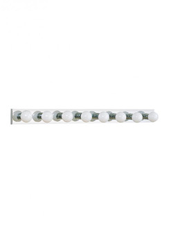 Center Stage traditional 8-light indoor dimmable bath vanity wall sconce in chrome silver finish (38|4740-05)